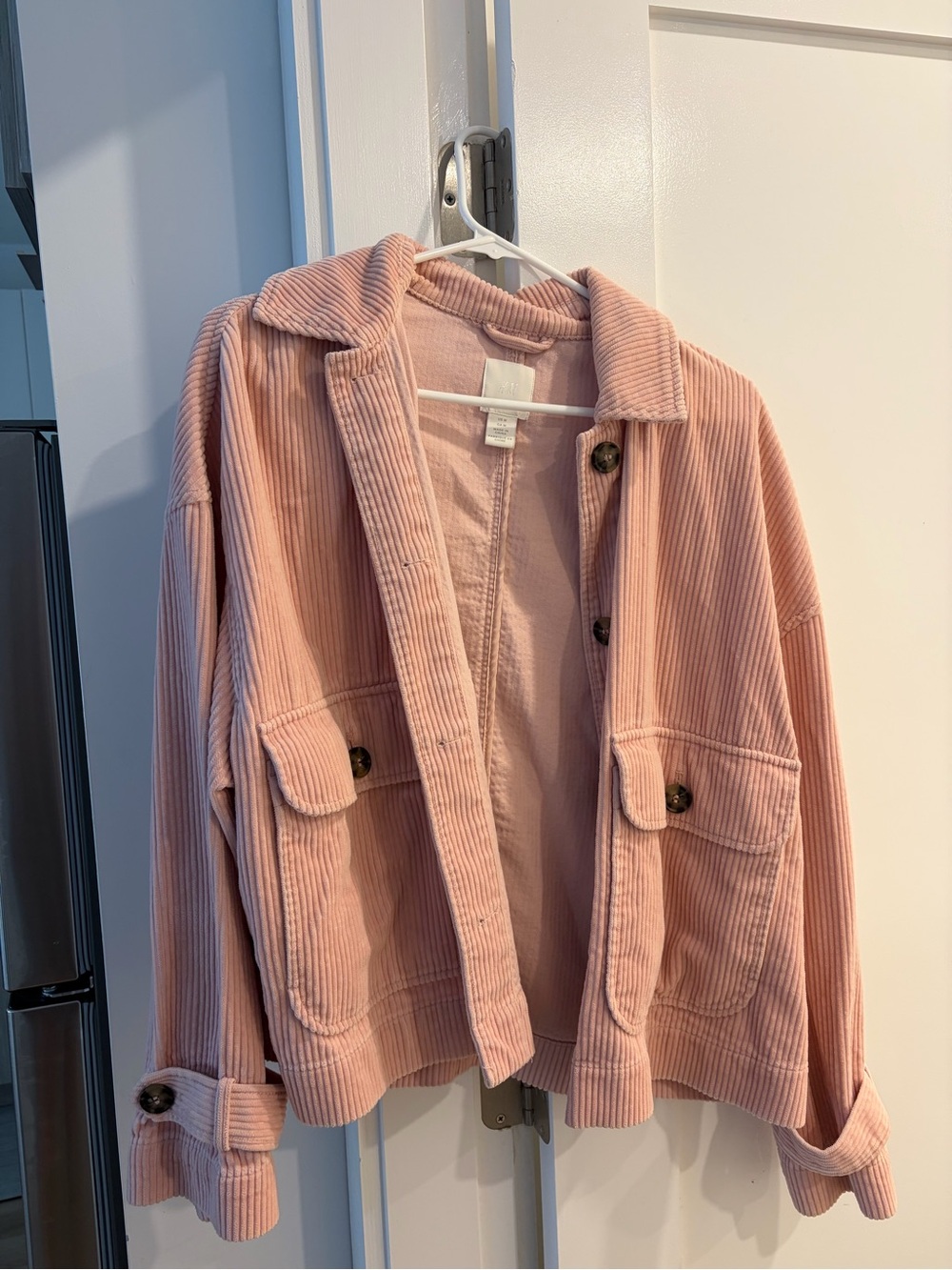 H&M Dusty Pink Corduroy Utility Jacket